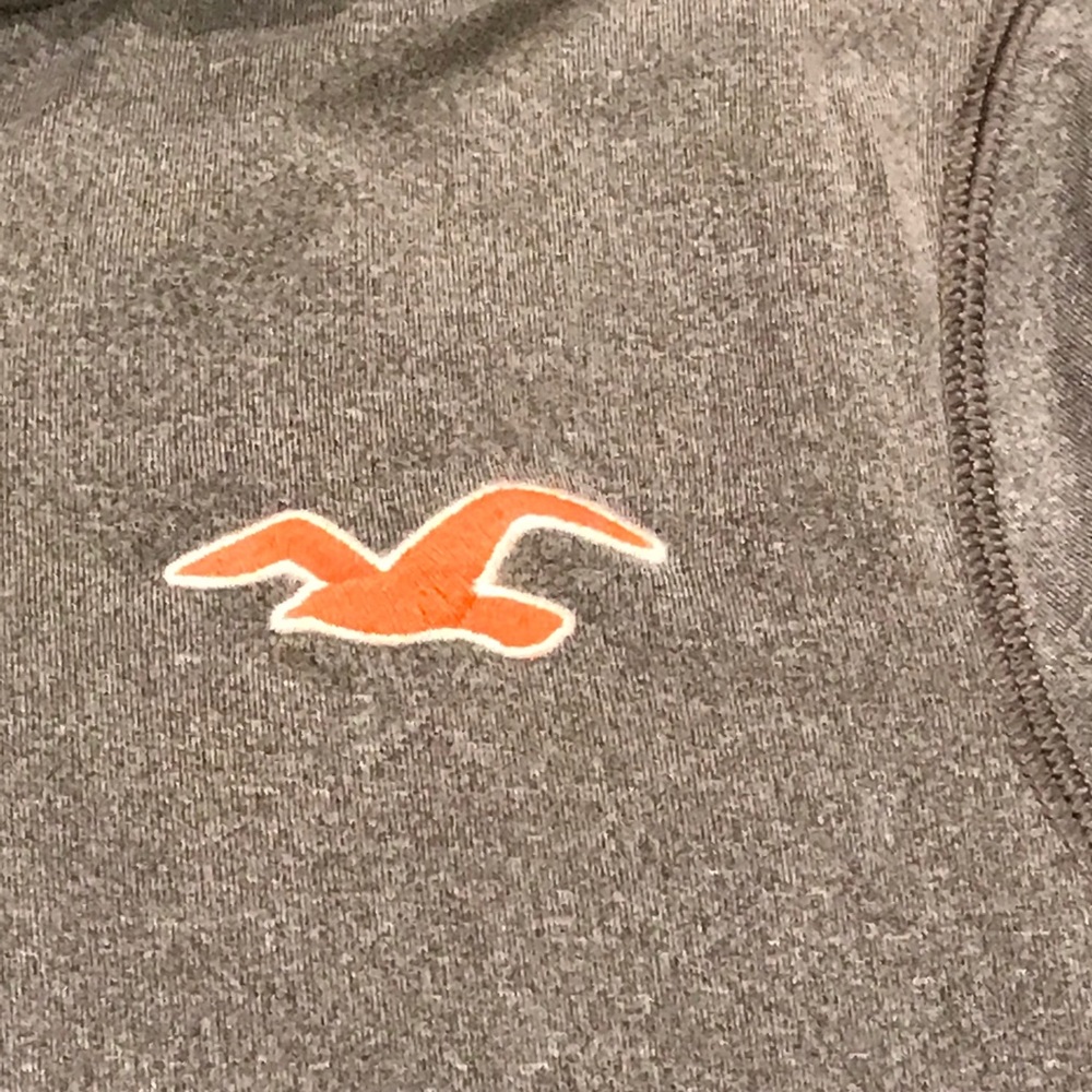 Hollister Men’s Gray & Orange Size Large 1/4 Zip - Picture 3 of 8
